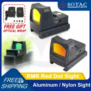Оружейный мини RMR Sight с красной точкой, нейлоновый металлический прицел для охотничьего отражения, оптический прицел, тактический аксессуар, снаряжение SOTAC