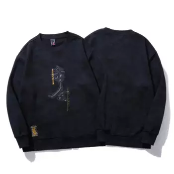 Осень 2024, свитшот с вышивкой в китайском стиле, Мужская свободная эластичная Повседневная модная Высококачественная рубашка с длинным рукавом