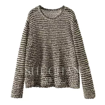 Осень и зима, вязаный свитер из французской пряжи с круглым вырезом и длинными рукавами, женский тонкий пуловер Sueters De Mujer