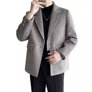 Осень-зима 2024, Мужской Повседневный шерстяной плотный блейзер в стиле ретро, мужская куртка, верхняя одежда