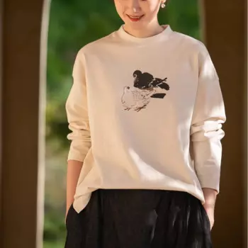 Осень-зима 2024, новая забавная футболка с длинными рукавами и принтом Y1014