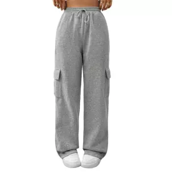 Осень-зима 2024, женские спортивные брюки, новый стиль, модные Универсальные Спортивные прямые широкие спортивные брюки с боковым карманом