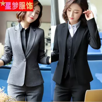 Осень-зима 8928 офисная Деловая одежда, жилет, Модный облегающий деловой костюм, рабочая одежда, женский костюм, пальто