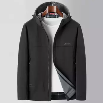 Осенне-зимние новые куртки для средних и молодых мужчин, повседневное утепленное легкое пальто с капюшоном