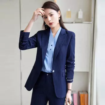 Осенне-зимние профессиональные деловые костюмы, блейзеры для женщин с курткой, пальто и брюки, офисный стиль, брючные костюмы, брюки, комплект