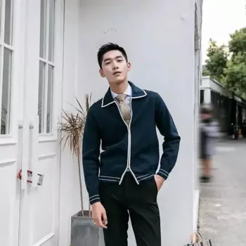 Осенне-зимние теплые мужские свитера на молнии, флисовые куртки, винтажные корейские дизайнерские джемперы, вязаный кардиган, мужской