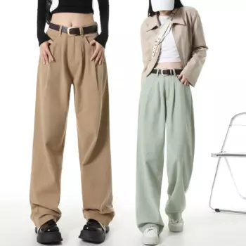 Осенне-зимние женские повседневные длинные брюки с высокой талией брюки до пола женские прямые шикарные брюки P29