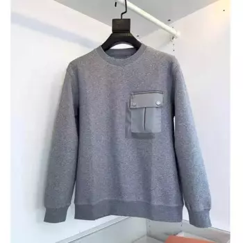 Осенне-зимний хлопковый пуловер с капюшоном и карманом в стиле H, простой мужской пуловер с круглым вырезом и длинными рукавами