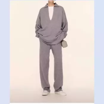 Осенне-зимний мягкий и яркий свободный кашемировый шерстяной вязаный свитер с V-образным вырезом