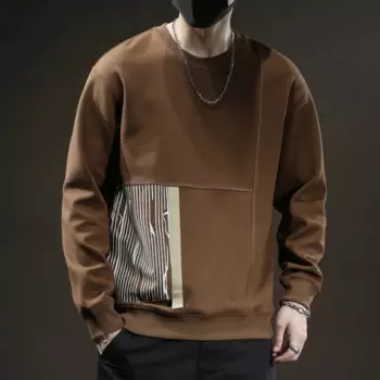 Осенне-зимний мужской свитер в стиле пэчворк Новинка 2024 модная Свободная Женская Повседневная Универсальная футболка с длинным рукавом топ с круглым вырезом