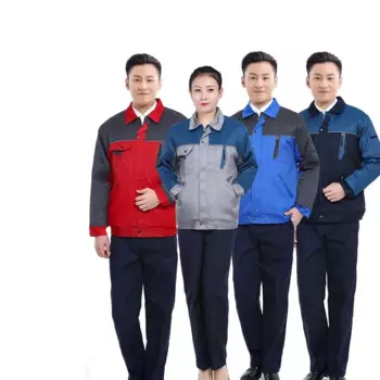 Осенне-зимний плотный комплект одежды для работы для мужчин и женщин, ветрозащитный контрастный пыленепроницаемый свободный заводской Костюм 4XL