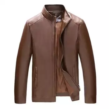 Осенне-зимняя мужская куртка из мытой искусственной кожи, Тонкая Повседневная деловая мужская кожаная куртка