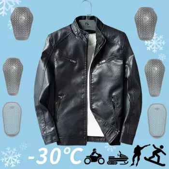 Осенне-зимняя мужская теплая кожаная куртка, модная универсальная мужская куртка, кожаная куртка