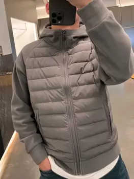 Осенне-зимняя новая искусственная и тонкая мужская пуховая куртка с капюшоном мужская и женская ветрозащитная и теплая дикая повседневная куртка
