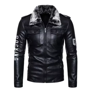 Осенне-зимняя Новая меховая кожаная куртка с буквенным принтом мотоциклетная куртка мужская приталенная кожаная куртка с лацканами Женская