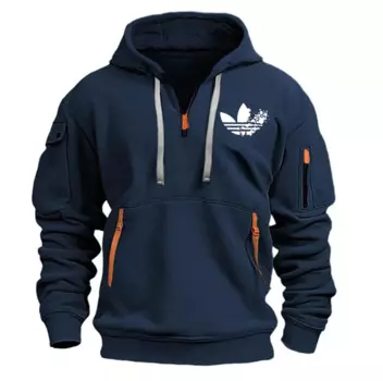 Осенне-зимняя новая мужская дизайнерская одежда, модная повседневная толстовка, пуловер с несколькими карманами на молнии, модная толстовка с капюшоном