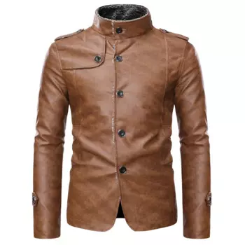 Осенне-зимняя новая мужская кожаная мотоциклетная куртка с мехом