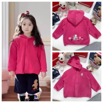 Осенние плюшевые куртки с капюшоном для девочек, двустороннее флисовое толстое пальто, новая верхняя одежда, детская толстовка с капюшоном, пальто для девочек, детская куртка