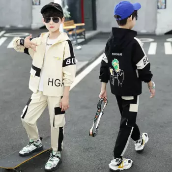 Осенний детский спортивный костюм, комплект одежды для мальчиков, повседневная одежда для малышей с длинным рукавом, детская одежда, пальто и штаны для мальчиков, детский спортивный костюм из куртки