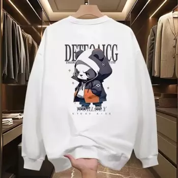 Осенний мужской свитшот с героями мультфильмов, японский мужской топ с длинными рукавами, высококачественная белая футболка с длинными рукавами, футболки с круглым вырезом, мужская одежда
