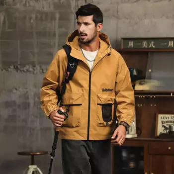 Осенняя новая мужская свободная куртка с капюшоном, тренд