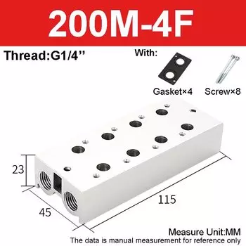Основание коллектора для воздушного электромагнитного клапана серии 3 В 200 м