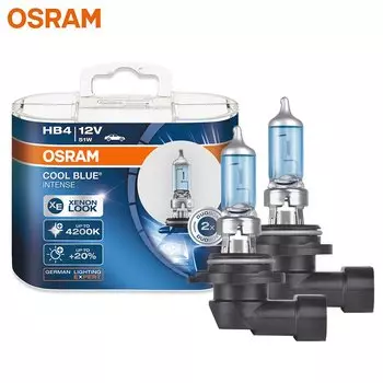 OSRAM Cool Blue Intense 9006 HB4 CBI Галогенные Лампы Для Автомобильных Фар 12 В 55 Вт P22d 4200 К Белый Ксеноновый Вид 2 Шт....