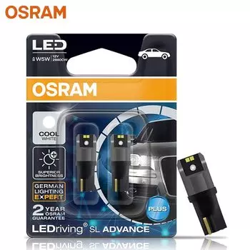 OSRAM LED T10 6000K W5W 194 Белые Автомобильные Лампы Для Чтения SL Advance 12 В 1,5 Вт Внутреннее Освещение, Универсальное