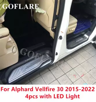 освещенный Накладки на внутренние пороги дверей Toyota Alphard Vellfire 30 AGH30 accessories 2015 2016 2021 2022 Со светом внутренних салона передние задние штатная установка блицовки порогов внутренних салона