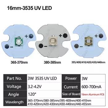 OTdiode 3 Вт Ультрафиолетовый фонарь фиолетовый