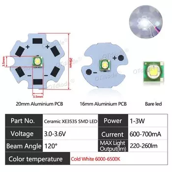OTdiode 3W 3535 XPE LED чип RGBW