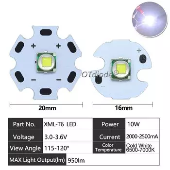 OTdiode BALL 10W 5050-L2 T6 LED светодиоды