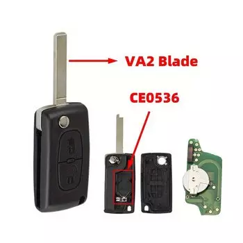 Откидной автомобильный ключ YIQIXIN для Citroen C2, C3, C4, C5, C6, C8, Xsara Picasso, для Peugeot 107, 207, 307, 308, 407, CE0536/0523 ASK, 433 МГц