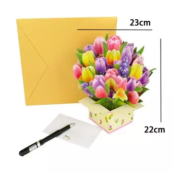 Открытка 3D букет цветов Magic Ants