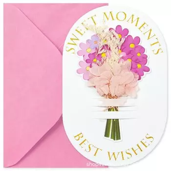 Открытка с сушеными цветами MOONBIFFY