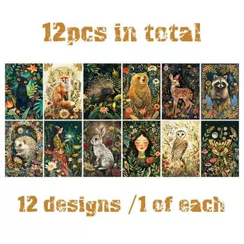 Открытки WhimsyWoodland 12 шт.