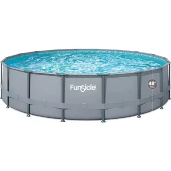 Открытый бассейн, 18 футов X 48 дюймов круглый оазис над землей бассейн, с фильтрующим насосом и лестницей, открытый бассейн