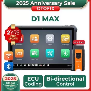 OTOFIX D1 Max Автомобильный диагностический сканер Двунаправленный сканер Кодирование ЭБУ DoIP и CANFD 2-летнее обновление поддерживает российские автомобили