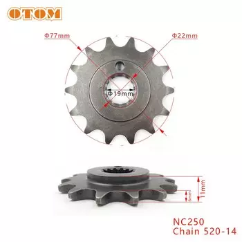 OTOM для мотоцикла ZONGSHEN NC250, маленькая цепная звездочка, аксессуары для байка, эндуро 520, Тип 13, 14 зубьев, маленькие звездочки двигателя
