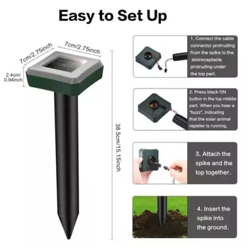 Отпугиватель мышей на солнечных батареях, 2 шт.