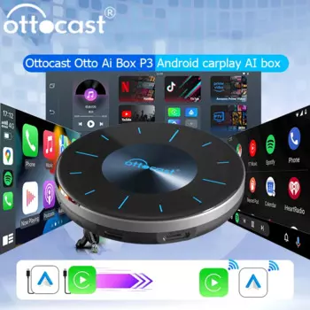 OTTOCAST P3 Otto Ai box CarPlay AI Box Wireless Android Auto Smart TV Box Автомобильные аксессуары для Benz Audi Kia Hyundai VW Toyota