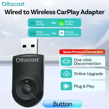 OTTOCAST Wireless CarPlay AI Mini Box Android Auto Box Plug & Play Автоматическое соединение для 99% оригинальных проводов Carplay/автомобилей