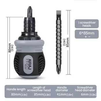 Отвертка AIRAJ 4 в 1 с ручкой, многофункциональная изолированная, прочный аппаратный инструмент для украшения дома, электриков