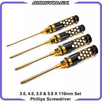 Отвертка ARROWMAX Phillips 3,0, 4,0, 5,0 и 5,8 X 110 мм, RC Tools