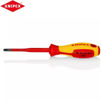 Отвертка KNIPEX 98 24 02 SLS plusминус, конструкция ручки предотвращает вращение, встроенная пружина, изысканная работа, простая эксплуатация
