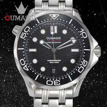 OUMASHI модный бренд Мужские автоматические механические часы с японским механизмом NH35 водонепроницаемый 10ATM