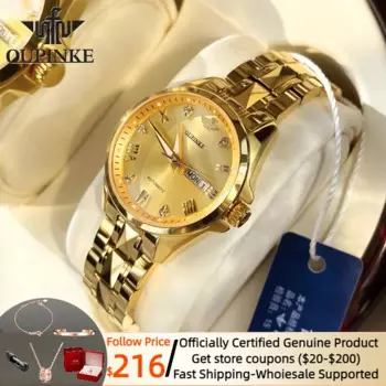OUPINKE 3171 автоматические часы для женщин лучшие бренды Вольфрамовая сталь сапфировые водонепроницаемые Роскошные наручные часы женские механические часы