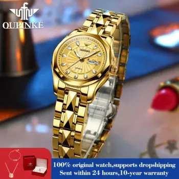 OUPINKE 3172, роскошные элегантные механические женские часы с двойным календарем, автоматические часы для женщин, водонепроницаемые ручные часы из нержавеющей стали