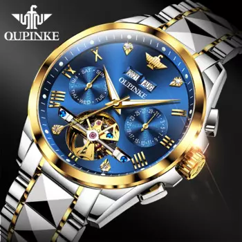 OUPINKE 3186 мужские часы Элитный бренд автоматические механические наручные часы 50 м водонепроницаемые светящиеся многофункциональные часы с хронографом