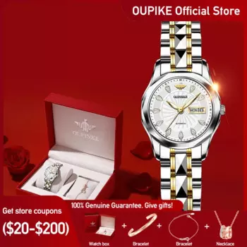 OUPINKE Топ Роскошные женские наручные часы Автоматические механические водонепроницаемые часы Сапфировое зеркало Вольфрамовый стальной ремешок для часов Женские часы